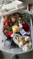 Tote of Christmas Decorations