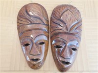 2 Masques de bois indonesien