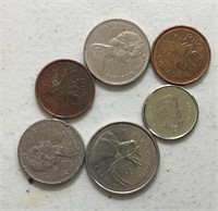 (6) Canadian Coins