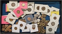 Tray Lot Of American & Foreign Currency