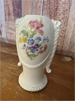 Vintage 8" Floral Ceramic Urn Vase