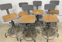 (6) Metal Swivel Chairs