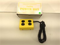 New, 4-gang 10 AMP, 125 volt outlet box w/6 foot