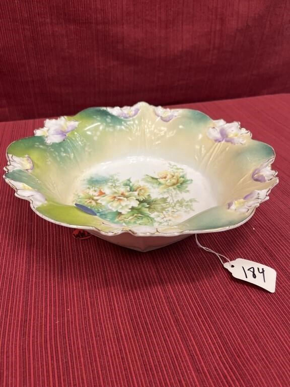 Prussia circle mark center bowl, orchid mold 11”d
