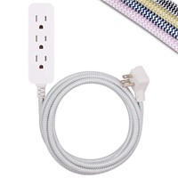 10 ft. 16/3 Designer 3-Outlet Extension Cord  Whit
