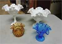 Milk Glass & Depression Glass Hobnail Vases