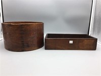 Lot of two early wooden boxes