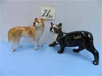 Royal Dux Porcelain Dog & Rushton Pottery Cat