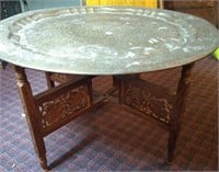 Asian Design Metal Tray Table