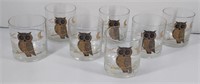 Couroc Owl Tray and Glasses-Vintage