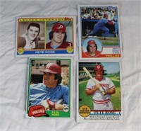 (4) TOPPS PETE ROSE CARDS