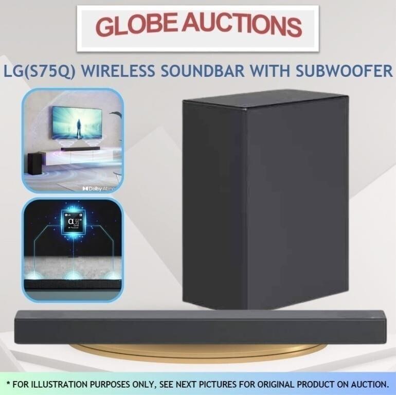 LOOKS NEW LG(S75Q) SOUNDBAR W/ SUBWOOFER(MSP:$798)