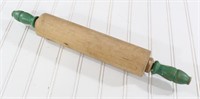 Green Handled Wooden Rolling Pin