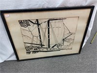 Ship Graphic Print