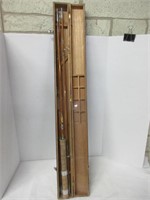 ANTIQUE SURE STRIKE BAMBOO FLY FISHING ROD IN CASE