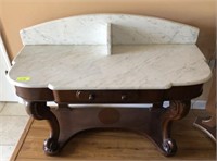 MARBLE TOP VICTORIAN FOYER TABLE