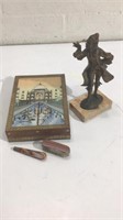 Taj Mahal Box, 2 Vanity Items & Figurine K13D