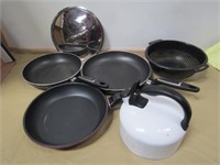 Assortment of frying pans