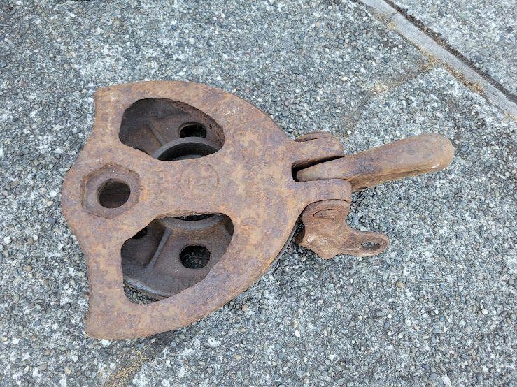 Heavy Antique Rope Pulley