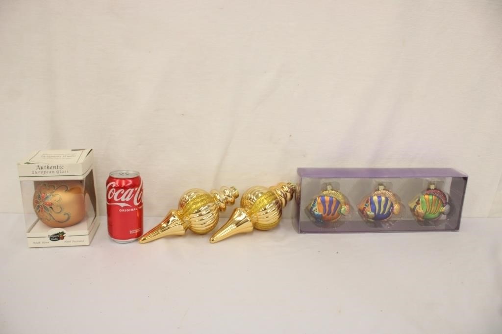 Lot of Fish & Ball Ornaments