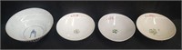 Group of 4 fire antique Chinese bowls