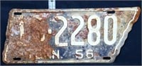 1956 state shape TN license plate