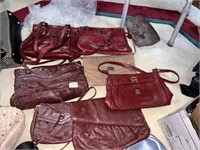 LG LOT OF AIGNIER LEATHER PURSES NEED CLEANING