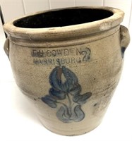 F,H. Cowden Decorated Crock with Handles