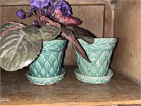 Vintage Pair of McCoy Ceramic Flower Pots