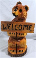 CHAINSAW CARVED WOOD WELCOME BEAR