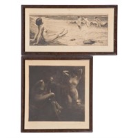 Georg Jahn. Two framed etchings