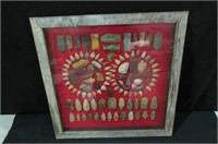 BARNWOOD FRAMED COLLECTION OF 100 INDIAN ARTIFACTS