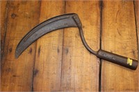 Antique Primitive solid metal Hand Sickle Scythe