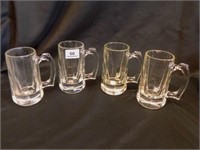 Glass Mugs; (4); Heavy Base;