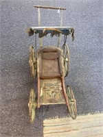 Antique Wooden Doll Stroller