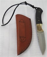 HAND FORGED KNIFE & LEATHER CASE-BACON