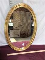 Contemporary Oval Gold Mirror