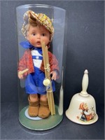 Hummel Doll and Ceramic Bell