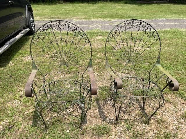 2 WROUGHT IRON CHAIRS