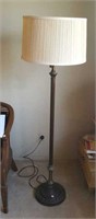 Metal base floor lamp with shade & glass shade