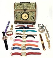 Decorative Box with Clock Filled with Watches