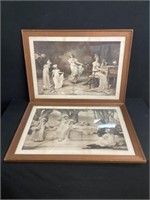 Matching Victorian Black & White Lithographs