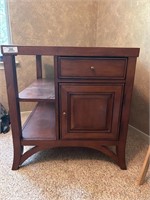 Wooden Side Table with Storage