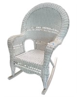 Vintage White Wicker Rocking Chair