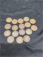 17 Indian Head Pennies Before 1900