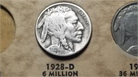 1928 D Buffalo Nickel From A Set