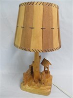 Paul Caron St. Jean Port Joli carved lamp
