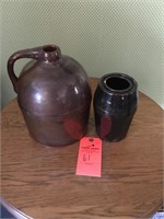 Peoria pottery crock jug & other