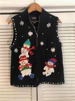 VINTAGE DESIGNERS ORIGINALS SNOWMEN VEST MEDIUM