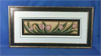 Painting of tulips framed 28x14